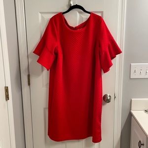 Plus size flutter sleeve dress